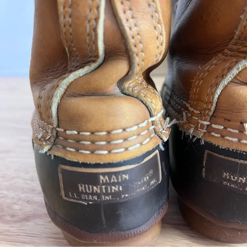 LL Bean Boots Womens 6 Brown Leather Thinsulate Maine Hunting Shoe Duck Vintage